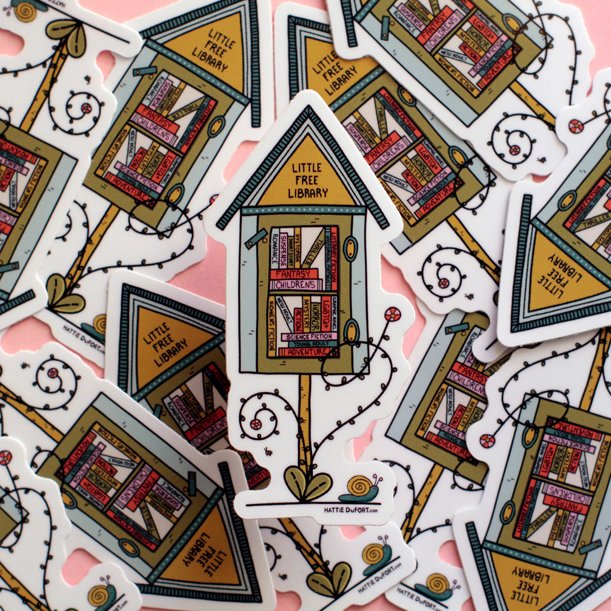 Little Free Library Sticker—Book Genres