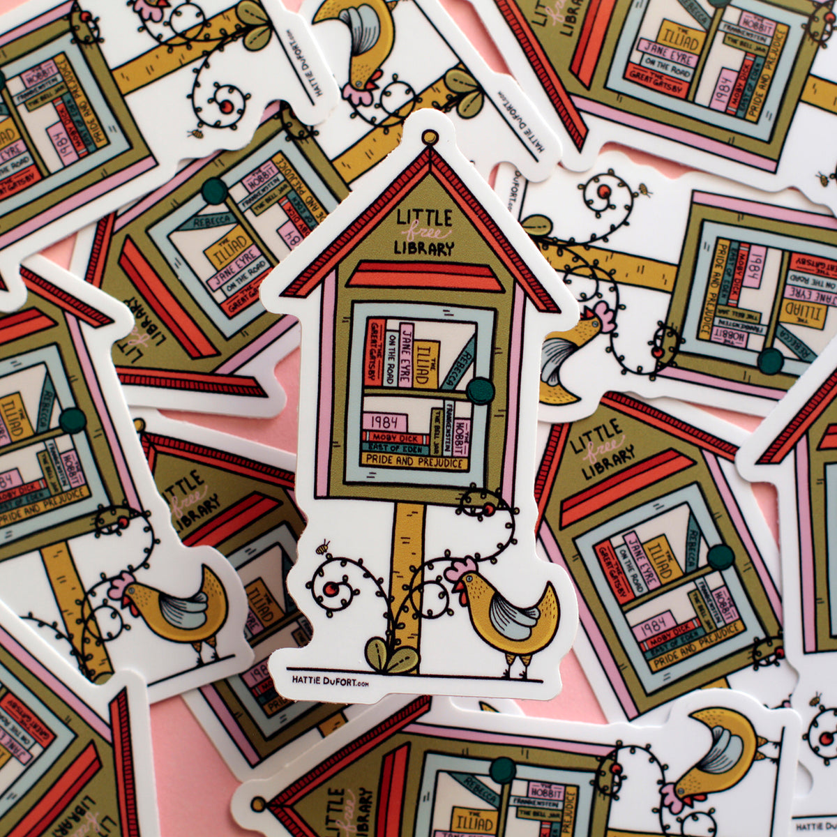 Little Free Library Sticker—Classic Books