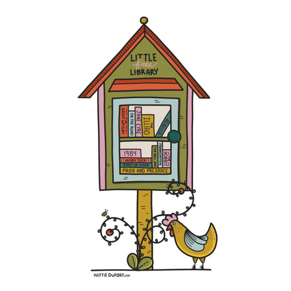 Little Free Library Sticker—Classic Books
