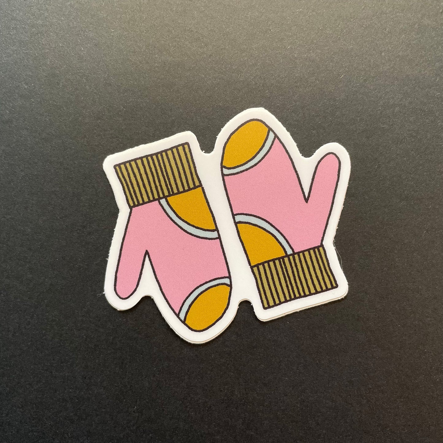 Yellow and Pink Glove Sticker